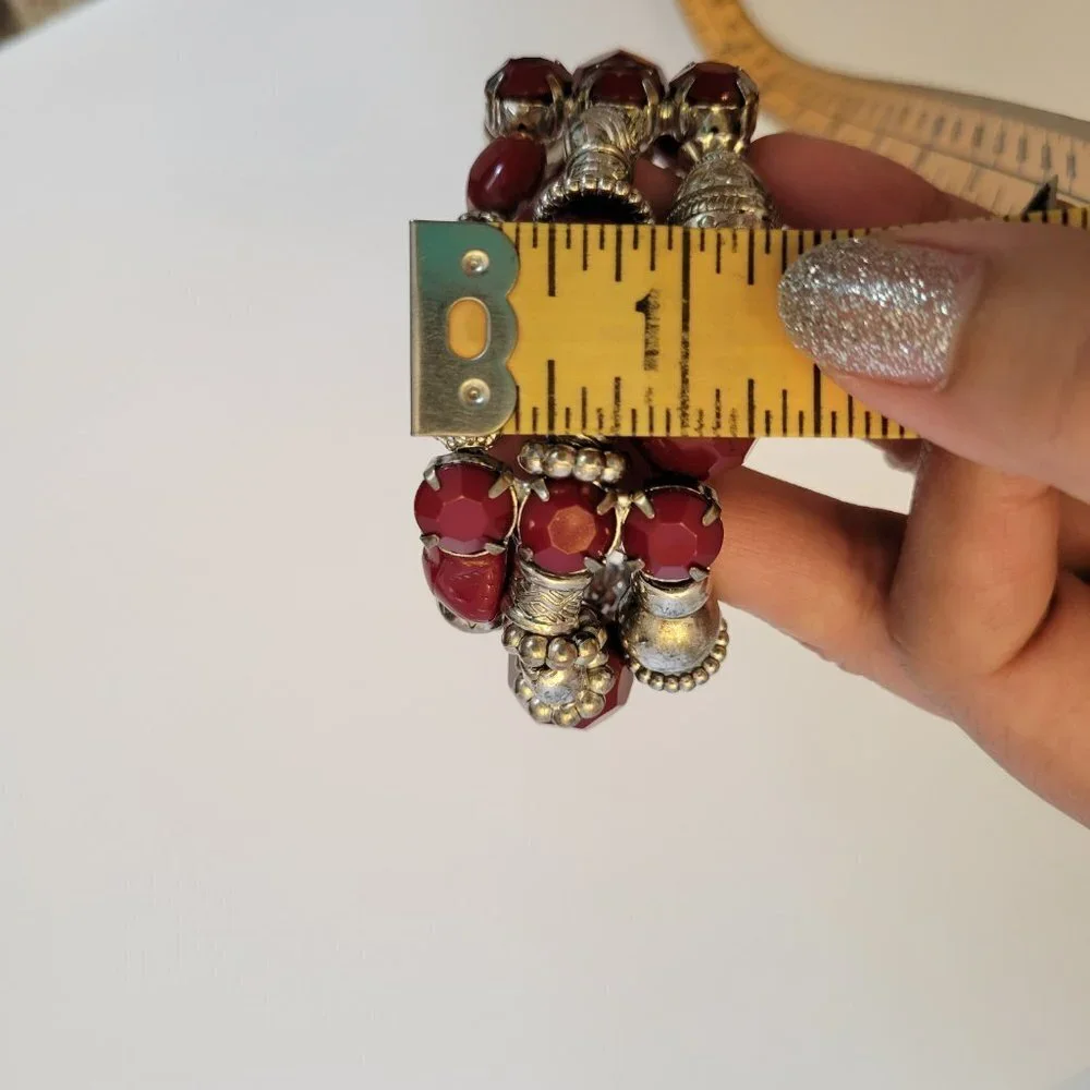 Chunky Red Beaded Bracelet